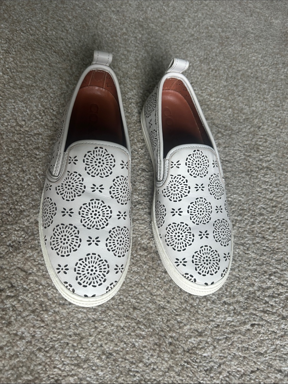 Coach Primrose Laser Floral Cutout Leather Sneakers